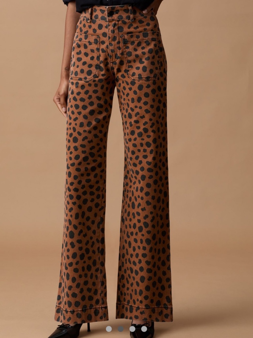 ASKK NY Tan and Black Leopard-Print Chinos - Picture 3 of 6